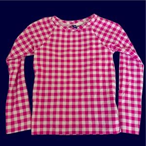 Ralph Lauren Hot Pink checkered Rash guard